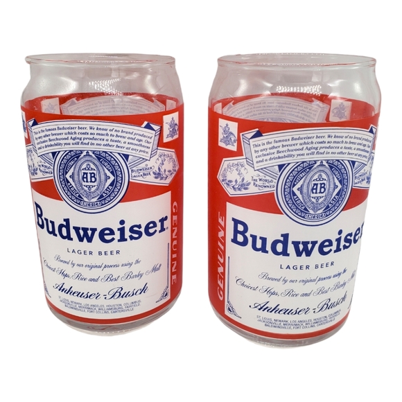 Vintage Budweiser 16oz. Can Glass Set of (2) - Picture 7 of 7